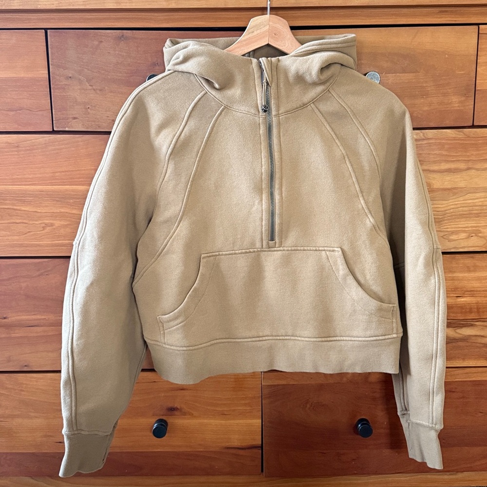 lululemon Women's Scuba Oversized Half-Zip Hoodie Filbert Tan Size XS/S